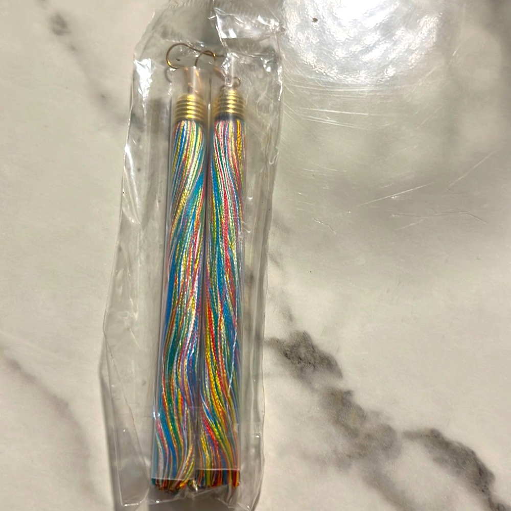 Multi-Colored Tassel Earrings